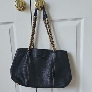 Black Leather Chain Shoulder Bag